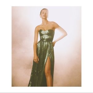 Jonathan Simkhai Metallic 3/4 length gown